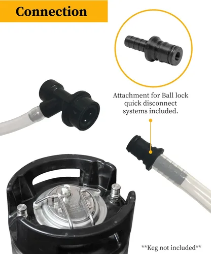 Vista 5 de Bar-King Kit de limpieza de línea de cerveza Kegerator de conexión rápida. Ahora limpia tus líneas de cerveza tan fácilmente como cambiar un barril.