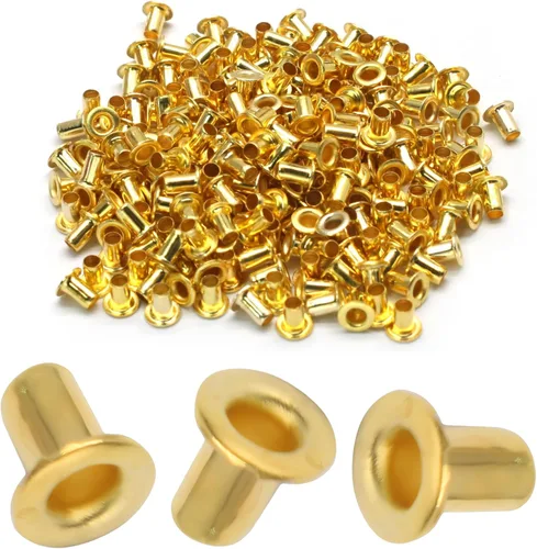 Vista 8 de Litoexpe Ojales Pequeños de 1.5MM, 200 Piezas, Ojales Autoadhesivos para Núcleos de Cuentas, Ropa, Cuero, Lona (Latón Antiguo)