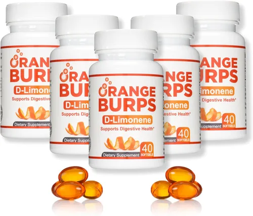Vista 9 de Orange Burps Cápsulas blandas de D-Limonene Extracto de cáscara de naranja para la salud digestiva Solución no dañina para el reflujo ácido