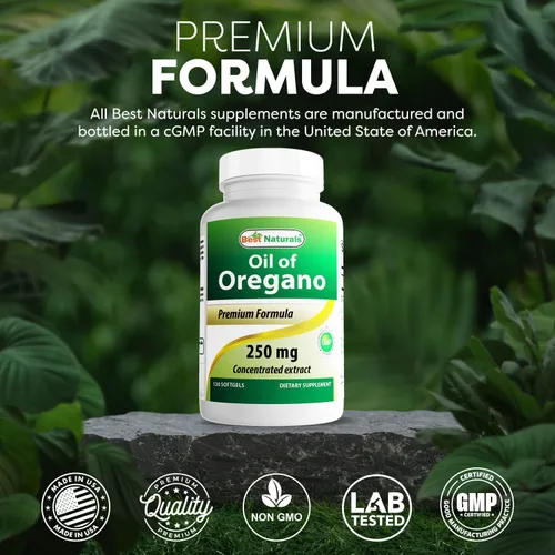 Vista 5 de Best Naturals Aceite de orégano 250 mg cápsulas blandas, 120