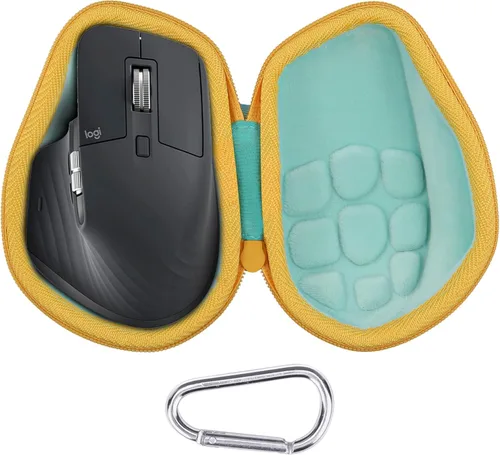 Vista 3 de co2CREA Funda de viaje rígida de repuesto para mouse inalámbrico Logitech MX Master 2S (funda negra + interior gris)