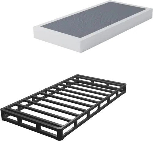 Vista 4 de ALDRICH Base de colchón de resortes gemelos de metal resistente de 5 pulgadas con capacidad máxima de peso de 1500 libras/antideslizante/sin