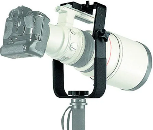 Vista 2 de Manfrotto 393 - Soporte de lente de teleobjetivo pesado para monopié 3421, color negro