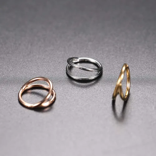 Vista 5 de PEAKLINK Piercing de acero quirúrgico 316L para tabique de nariz para dormir, hélice, grajo, cartílago, daith, tragus, lóbulo, nariz, joyería