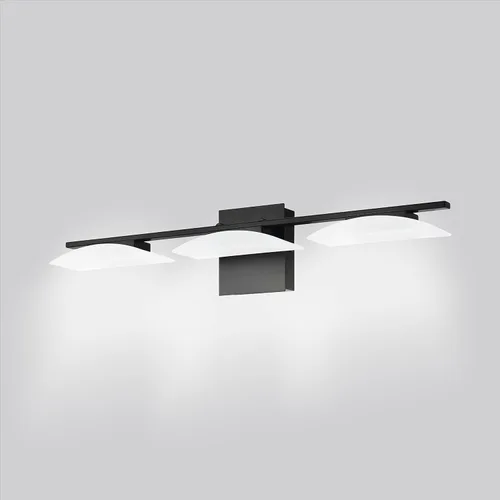 Vista 4 de EGLO Metrass - Lámpara de pared de 3 luces para baño, moderno, regulable, LED, espejo de tocador, negro mate