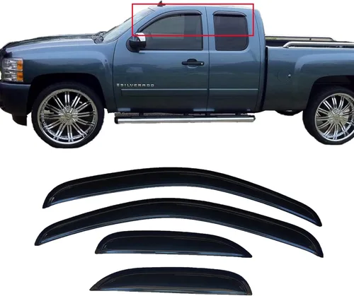 Vista 26 de Viseras adhesivas para ventana, protectores de lluvia compatibles con Toyota Rav4 2006-2012, deflector de ventana de ventilación lateral, protección