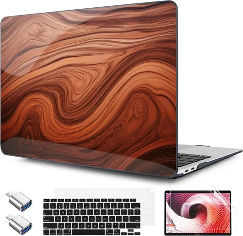 Vista 14 de TWOLSKOO Funda para MacBook Air de 13,3 pulgadas (versión antigua 2018-2021, modelos: M1 A2337, A2179, A1932) - Carcasa rígida con protector de Flor