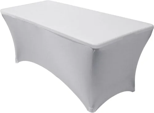 Vista 32 de MDS Pack of 2 Spandex Tablecloth 4FT Tight, Fitted, Washable and Wrinkle Resistant Stretch Rectangular Patio Table Cover for Wedding,Event,Banquet &
