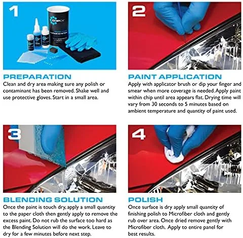 Vista 5 de Chipex Kit de pintura de retoque automotriz compatible con el código de color MERCEDES-BENZ 7769 - Yaxa DUNKELGRAU Reparación de arañazos