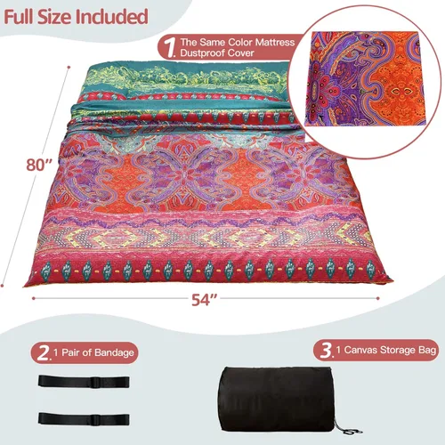 Vista 273 de Colchón futón japonés de piso gris constelación, de piso tatami, portátil, para acampar, para niños, sofá cama plegable enrollable con protector