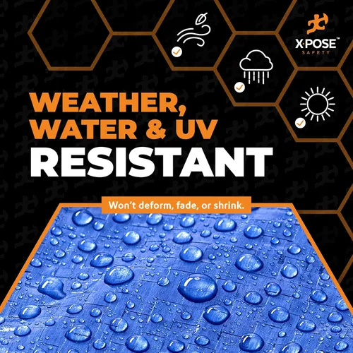 Vista 5 de Xpose Safety - Lona de polietileno ligera azul – Funda protectora multiusos, paño de goteo – duradero, impermeable, resistente a la intemperie