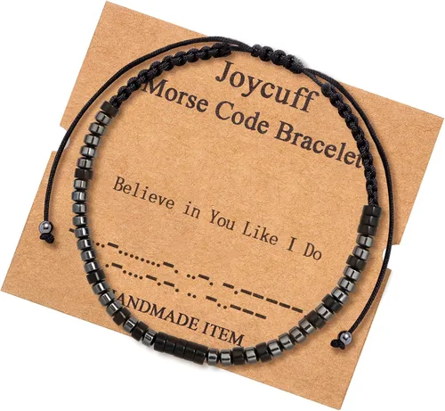 Pulseras inspiradoras en código morse para hombres, mujeres, niños y niñas, padres, madres, tías, abuelas, hijas, para el Día de la madre,