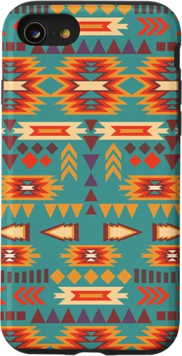 Vista 18 de Unique Western Turquoise Orange Navajo Aztec Tribal Pattern Case for iPhone 17