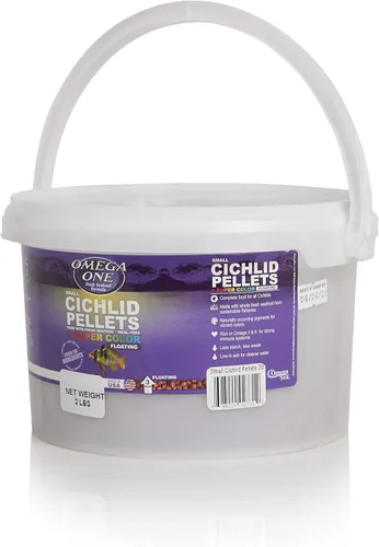 Vista 3 de Omega One Pellets de cíclidos flotantes súper color, pequeños, 2 lb x1