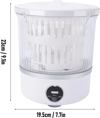 Vista 7 de Lavadora portátil, mini lavadora de ropa interior de 3L con LED para ropa de bebé, calcetines, lavadora compacta para apartamentos, dormitorios