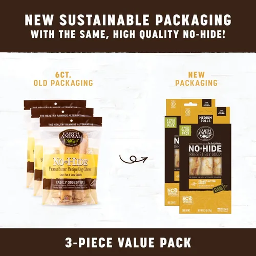 Vista 81 de Earth Animal Masticables sin ocultar – de The Grill Rolls Bacon Cheeseburger Sabor Rawhide Free Medium Dog Chews – 3