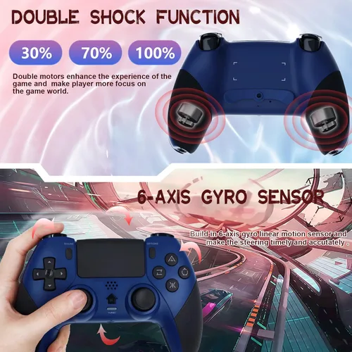 Vista 5 de OFOTEIN Controlador inalámbrico Pro para controlador PS4, controlador de juego compatible con Playstation 4SlimProPC, batería recargable integrada