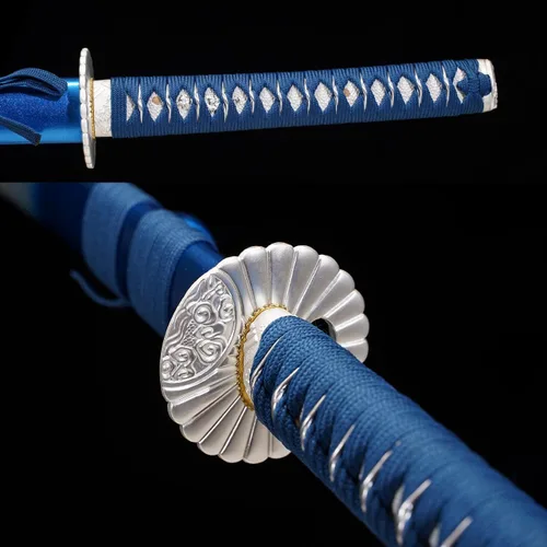 Vista 3 de 1045/1060 de acero de alto carbono forjado a mano tradicional, espada katana templada térmicamente, espadas samurai japonesas, espadas de espada