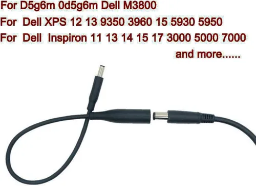 Vista 2 de Cable adaptador de punta de carga para Dell 45w 65w 90w 130w, convertidor de punta dongle cable conector cable para fuente de alimentación Dell