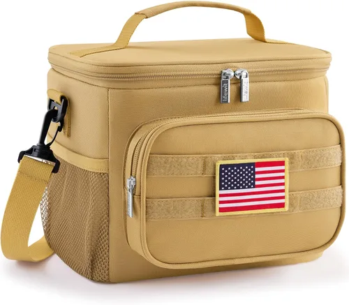 Vista 10 de Lifewit Lonchera táctica para hombres, bolsa de almuerzo aislada, 9L 12lata, color negro