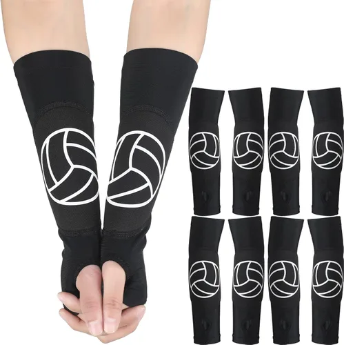 Vista 11 de Minatee Mangas de brazo de voleibol Mangas de antebrazo de pase y golpe con almohadillas de protección y agujero para el pulgar