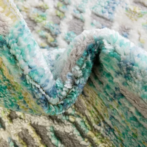 Vista 7 de Unique Loom Ariel Collection - Alfombra rectangular de 5 pies 3 pulgadas x 8 pies, color azul y marfil