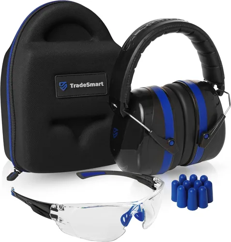 Vista 17 de TradeSmart All-in-One Shooting Ear Protection - Comfort+ NRR 28 Earmuffs, Glasses & Earplugs + Carry Case