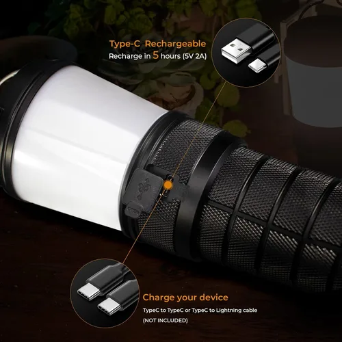 Vista 4 de Sofirn BLF LT1 Linterna de camping recargable, linterna LED con 8 LED LH351D, 24 horas de tiempo de funcionamiento en modo medio, linterna perfecta