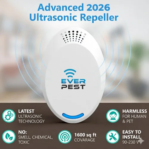 Vista 2 de Ultrasonic Pest Repeller (2-Pack) Plug in Flea Rat Roach Mosquito Cockroaches Rodent Spider Scorpion Fruit Fly Insect