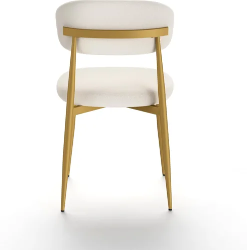 Vista 9 de Set of 2 Dining Chairs, Modern Kitchen Chairs with Soft Padding, Farmhouse Restaurant Chairs with Curved Backrests and Metal Legs, Table & Chair