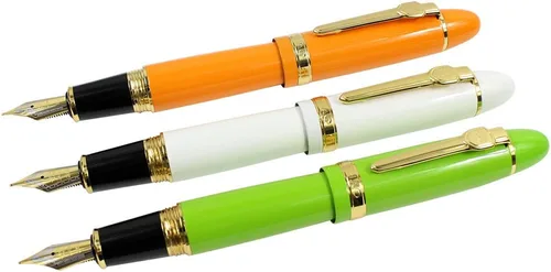 Vista 6 de Jinhao 159 - Pluma estilográfica pesada grande, 3 piezas en 3 colores (rojo, blanco, azul)