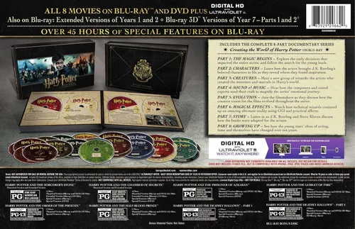 Vista 2 de Harry Potter Hogwarts Collection (Blu-ray + DVD)