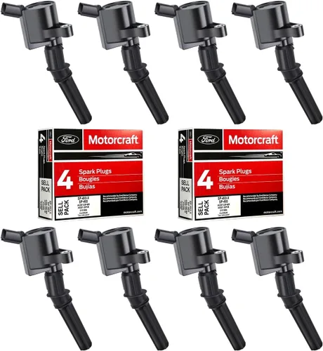 MAS Juego de 8 bobinas de encendido DG508 y bujías Motorcraft SP493 compatibles con motores Ford Lincoln Mercury 4.6L DG457 DG472 DG491 F523