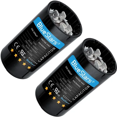 Vista 18 de Capacitor de arranque de motor [2025 Actualizado] BlueStars 88-108 uf MFD 330 VAC Voltios redondo AC eléctrico de reemplazo - Compatible