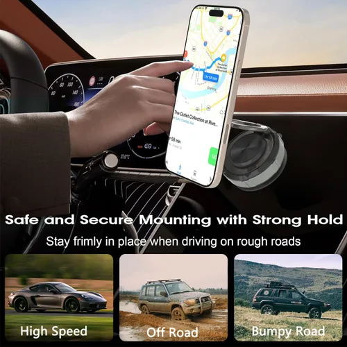 Vista 6 de Soportes de teléfono para tu auto para MagSafe 360° de succión de vacío ajustable para teléfonos móviles de automóvil, soporte para teléfono celular