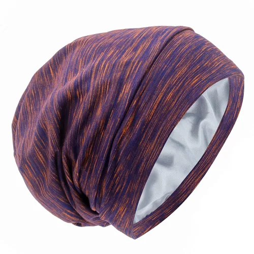 Vista 11 de Gorro de dormir con forro de satén, ajustable, no se decolora, con calavera, para proteger el cabello rizado natural, negro y gris oscuro