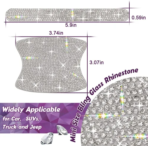 Vista 6 de Juego de calcomanías reflectantes para manija de puerta, universal, para espejo retrovisor lateral, protector de seguridad resistente a