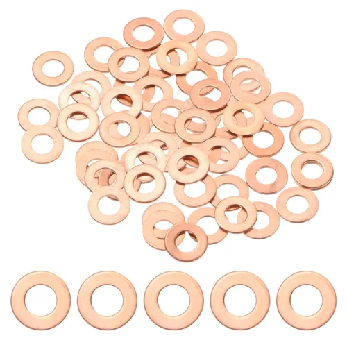 Vista 20 de M METERXITY Paquete de 30 arandelas de cobre, arandelas métricas de sellado de cobre M6x10x1mm para pernos, tornillos, tuercas