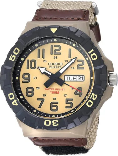 Vista 8 de [Usado] Casio MRW200H Series Men's Analog Watch Sporty Design 100 Meter Water Resistance Date Display Rotary Bezel Regular Time Keeping