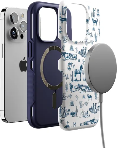 Vista 4 de Casely Funda para iPhone 14 Pro Wild West Adventure Desierto Compatible con MagSafe Diseño protector audaz