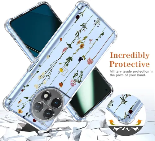 Vista 7 de Funda para teléfono OnePlus 11, One Plus 11 5G PHB110, funda transparente con patrones de jardín de flores, funda protectora para OnePlus 11 5G