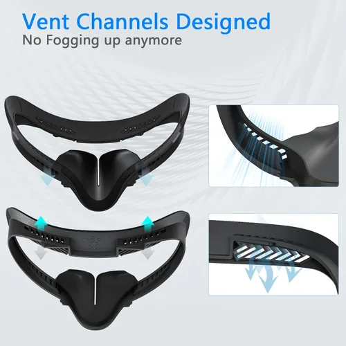 Vista 3 de Compatible with Oculus Quest 2 Face Bracket Replacement,VR Breathable Foam Face Pad Protective for Meta Quest 2,Comfortable Face Cover Cushion VR