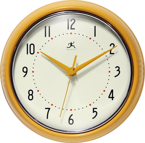 Vista 18 de Infinity Instruments Reloj de pared redondo retro de 9,5 pulgadas para interior, azul marino