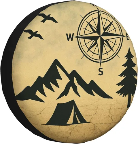 Vista 11 de Bigfoot - Funda para neumático de repuesto con diseño patriótico de Sasquatch de bosque de bandera estadounidense, funda impermeable para rueda