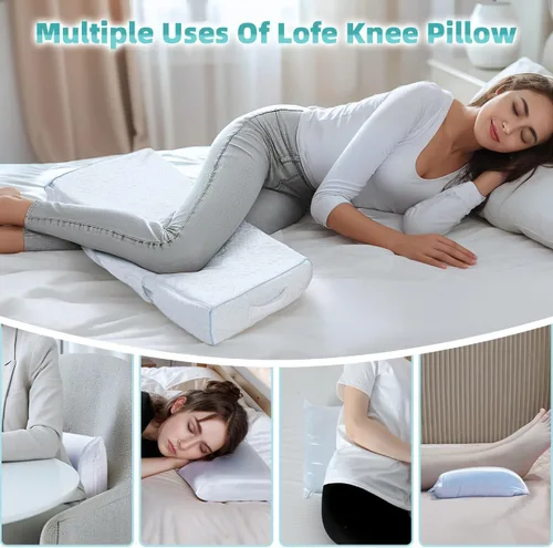 Vista 8 de Almohada de rodilla fresca para personas que duermen de lado, dolor de cadera de 4 pulgadas, almohada de piernas ajustable para múltiples usos