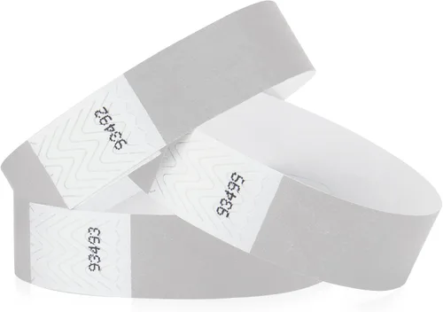Vista 25 de Paquete variado de 1000 pulseras Wristco de 10 colores Tyvek para eventos, cómodas pulseras de papel resistentes a desgarros, pulseras