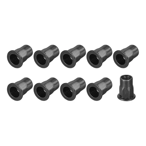 Vista 7 de METALLIXITY Tuercas de remache (M4) 50 piezas, tuercas de inserción de rosca media de acero al carbono, para cierres mecánicos de muebles