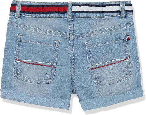 Vista 2 de Tommy Hilfiger Pantalones cortos de mezclilla elásticos de 5 bolsillos para niña
