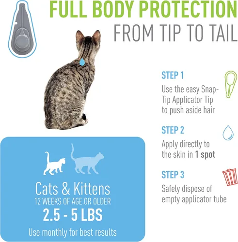 Vista 3 de Adams Plus Flea & Tick Spot On para gatos y gatitos de más de 2.5 libras pero menos de 5 libras