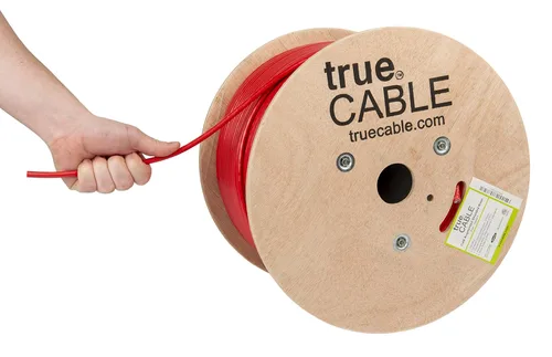 Vista 8 de TRUE CABLE Cable Ethernet a granel de elevación blindada Cat6A (CMR), 1000 pies, blanco, cobre sólido desnudo 23 AWG, 750 MHz, F/UTP, PoE++ 100 W